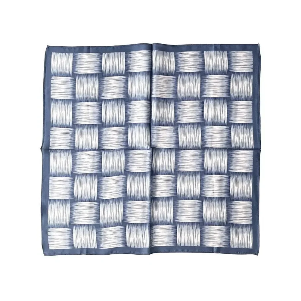 Blue Pattern Mulberry Silk Neck Scarf
